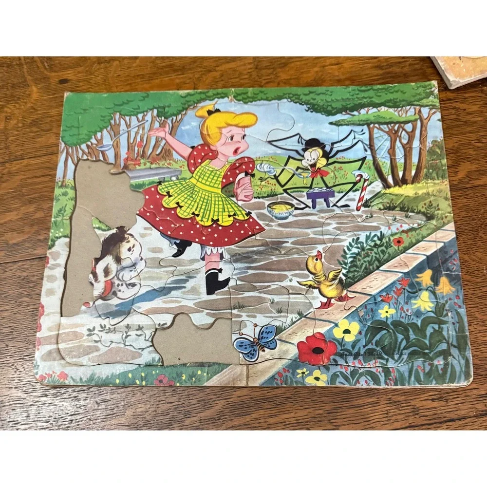 Vintage Frame Tray Puzzles Tuco Lawson Wood Built-Rite Lot of 4‎ Missing Pieces
